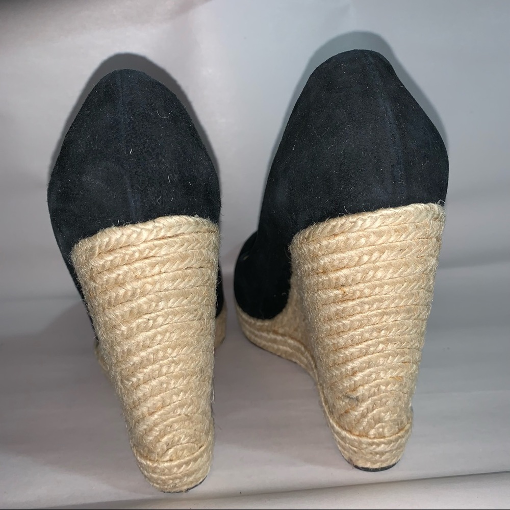 🍔SOLD🍔SALVATORE FERRAGAMO size 10  suede PLATFORM wedge heel ESPADRILLE pumps - Picture 7 of 12
